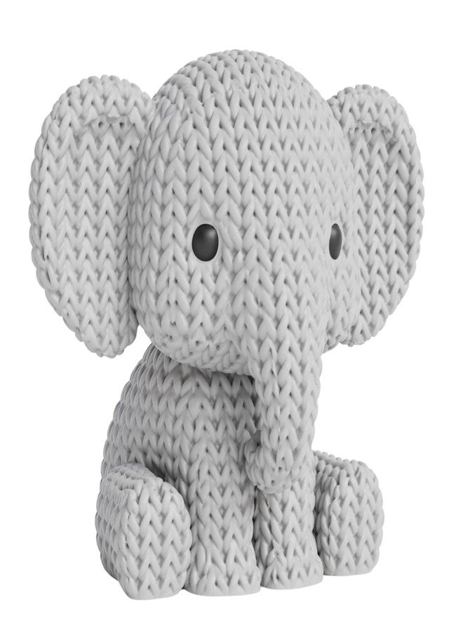 HICHISO - ELOO The Knitted Elephant Desk Buddy | Cute Desk Buddy for Home & Office | Knitted Look Texture | Stress Relief & Mood Booster Decor | Eco-Friendly Biodegradable Polymer Figurine
